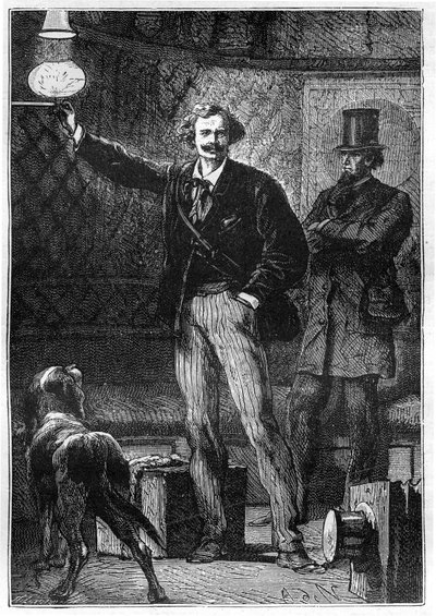 Illustration du livre « Autour de la Lune » de Jules Verne, édition Hetzel - Les voyages extraordinaires - Alphonse Marie de Neuville