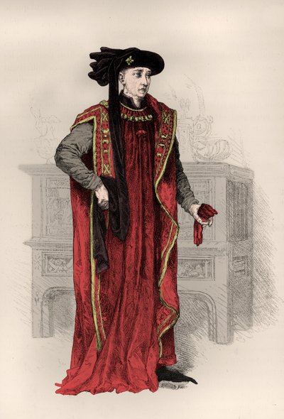Portrait of Philippe 3 de Bourgogne dit le bon (Engraving) - Alphonse Marie de Neuville