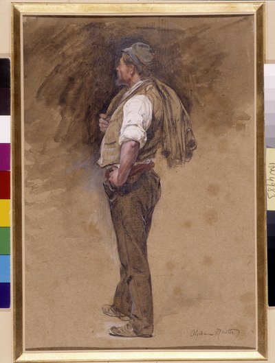 Fermier avec la veste sur la tête - Alphonse Moutte