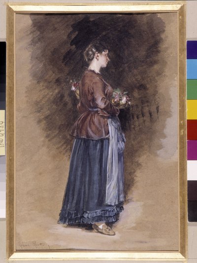 Ferme avec le panier de fleurs - Alphonse Moutte