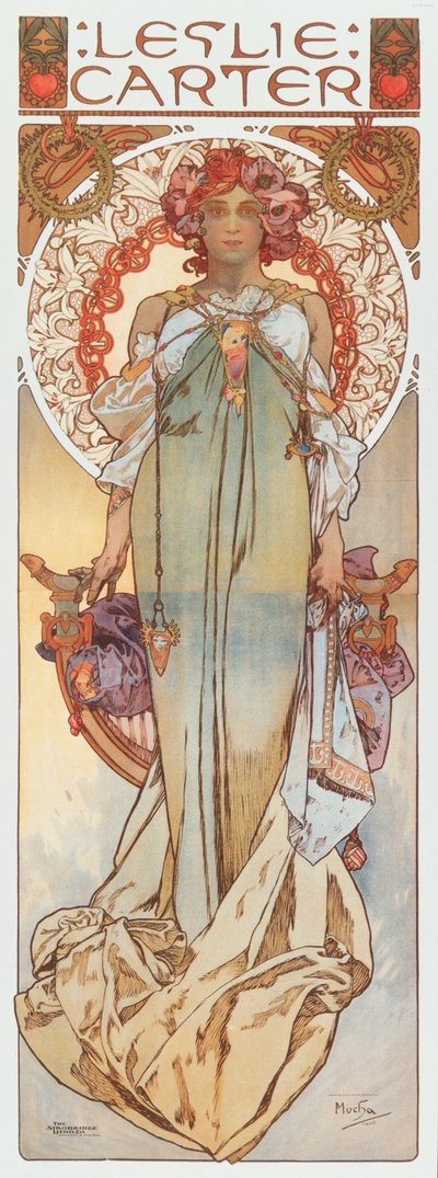 Illustration publicitaire par Alphonse Mucha représentant l