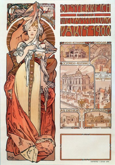 Affiche publicitaire par Alphonse Mucha pour l