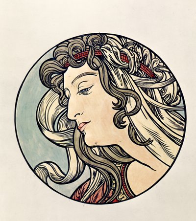 Tête de femme - Alphonse Mucha