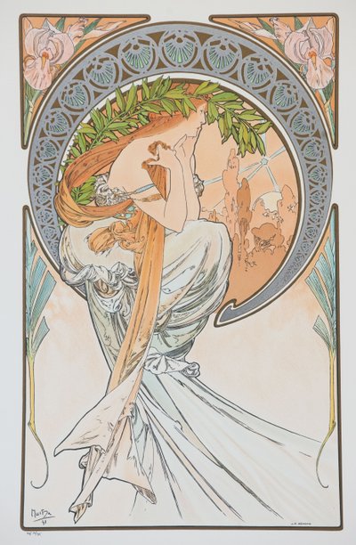 La Poesia de la série Les Arts, 1898 - Alphonse Mucha
