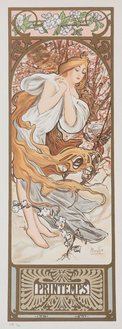 Les Saisons. Printemps, 1897 - Alphonse Mucha
