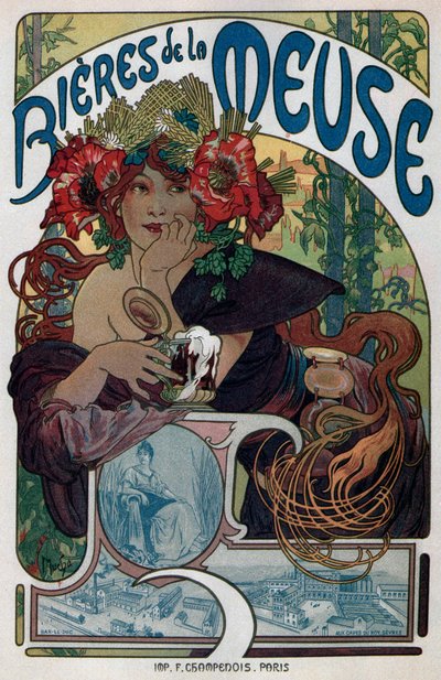 Affiche pour les Bières de la Meuse, 1897 - Alphonse Mucha