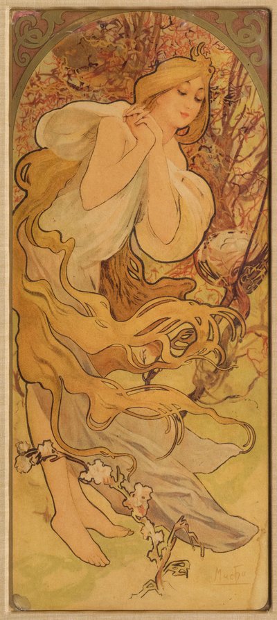 Printemps de la série Les Saisons, vers 1900 - Alphonse Mucha