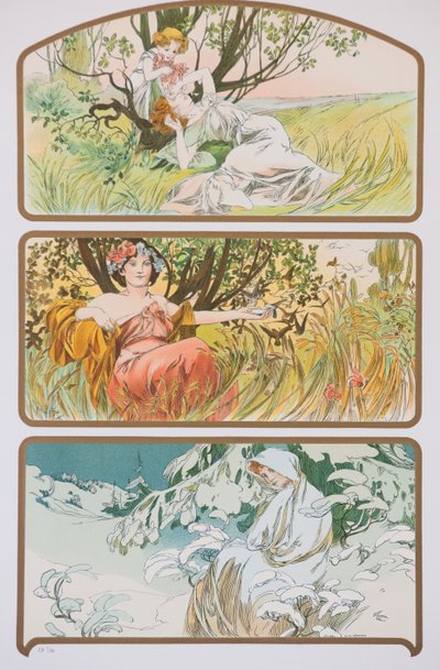 Trois saisons - Alphonse Mucha
