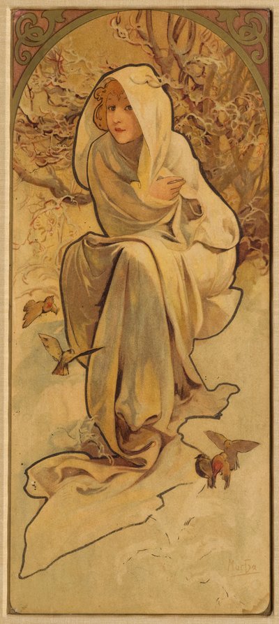 Hiver de la série Les Saisons, vers 1900 - Alphonse Mucha