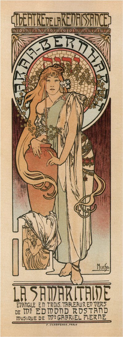 Femme de Samarie Affiche - Alphonse Mucha