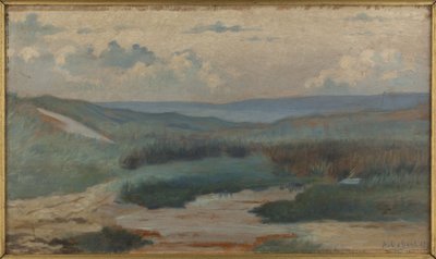 Un étang dans les dunes la nuit, Siouville - Alphonse Osbert