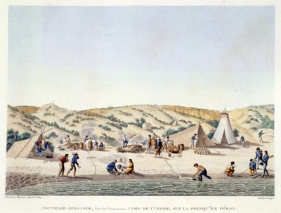 Baie des Chiens Marins, Nouvelle-Hollande : Le camp de l