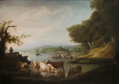 Un abreuvoir calme - Une scène étendue et illimitée avec du bétail - Alvan Fisher