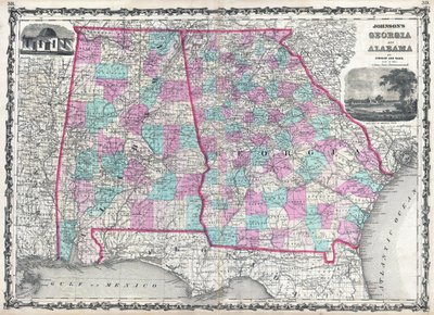 Carte de la Géorgie et de l