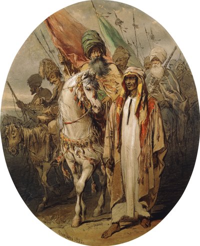 Guerriers arabes avançant, 1855 - Amadeo Preziosi