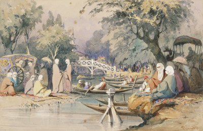 Turcs au Temple des Eaux Douces, Constantinople - Amadeo Preziosi