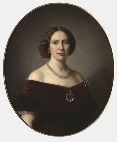 Portrait de Louise des Pays-Bas (1828-1871), reine de Suède et de Norvège - Amalia Lindegren