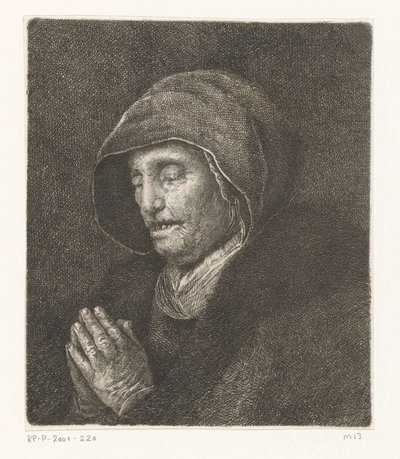 Vieille femme priant (la mère de Rembrandt) - Amalie Baader