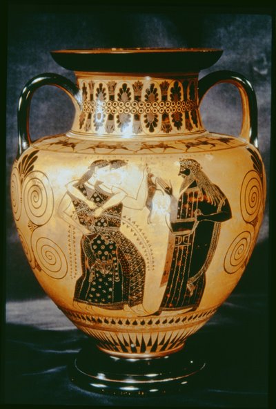 Amphore attique à figures noires représentant une scène dionysiaque, 540-530 av. J.-C. - Amasis Painter