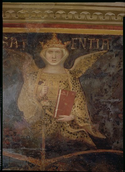 Allégorie du Bon Gouvernement, détail de la Sagesse, 1338-40 - Ambrogio Lorenzetti