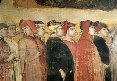 Allégorie du bon gouvernement, détail de huit conseillers - Ambrogio Lorenzetti