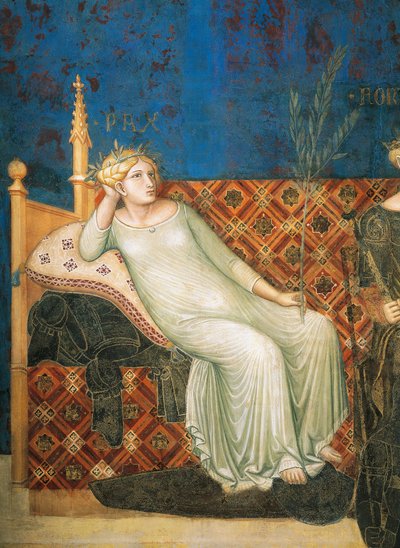 Allégorie du bon gouvernement, paix (détail) - Ambrogio Lorenzetti