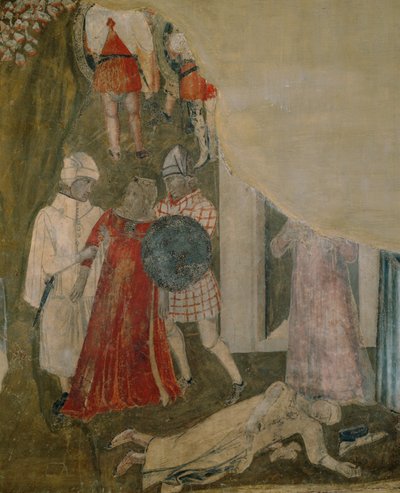 Citoyens attaqués par des voleurs (peinture murale) - Ambrogio Lorenzetti
