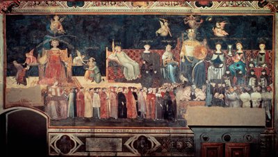 Les effets du bon et du mauvais gouvernement sur la ville et la campagne (détail) - Ambrogio Lorenzetti