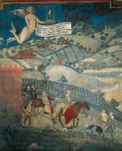 Effets du bon gouvernement à la campagne (détail) - Ambrogio Lorenzetti