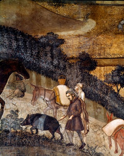 Paysans labourant les champs (détail) - Ambrogio Lorenzetti