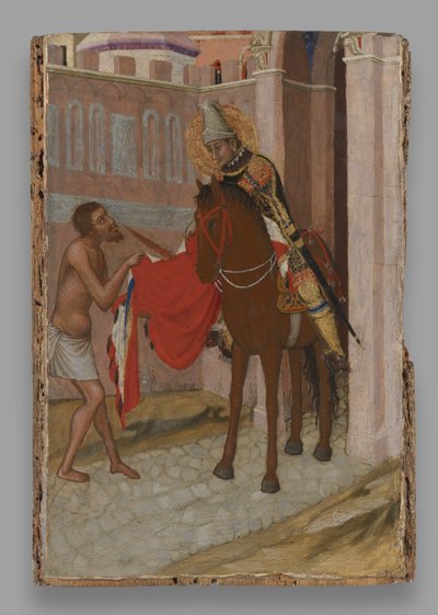Saint Martin de Tours partageant son manteau avec un mendiant - Ambrogio Lorenzetti