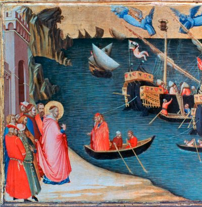 Saint Nicolas sauve Mira de la famine, c. 1327-1332 - Ambrogio Lorenzetti