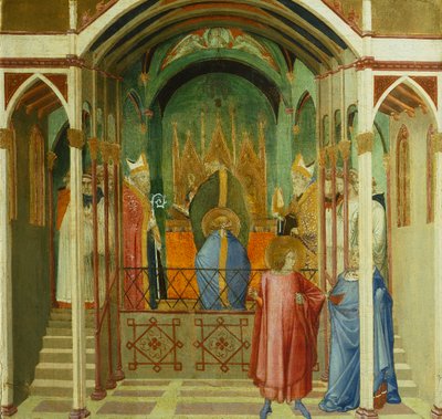 La consécration de Saint Nicolas comme évêque de Myre (détail) - Ambrogio Lorenzetti