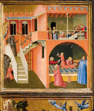 Miracle de Saint Nicolas ressuscitant un garçon possédé par un démon (détail) - Ambrogio Lorenzetti