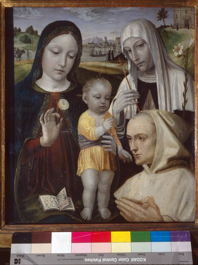 Madone et Enfant, Sainte Catherine de Sienne et un moine chartreux - Ambrogio da Fossano (c.1460 1523)