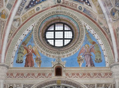 Anges avec boucliers tenant des guirlandes, vers 1500-22 - Ambrogio da Fossano