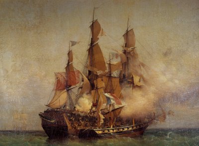 Capture du Kent par Robert Surcouf - Ambroise Louis Garneray