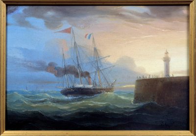 Sortie de vapeur du port - Ambroise Louis Garneray