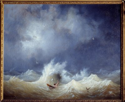 Le naufrage. Peinture par Ambroise Louis Garneray (1783-1857) 19e siècle. Brest, Musée des Beaux-Arts - Ambroise Louis Garneray