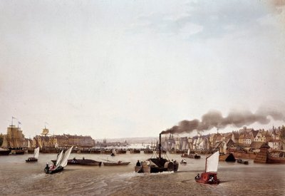 Vue du trafic fluvial sur la Seine à Rouen - Ambroise Louis Garneray