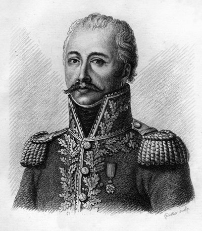 Antoine Guillaume Maurailhac de Elmas de la Coste dit Delmas (1767-1813) - Portraits des généraux français en suite des victoires et conquêtes des Français. Gravé par Ambroise Tardieu en 1818. Collection Stella. - Ambroise Tardieu