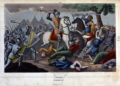 Bataille de Poitiers: Charles Martel défait entre Tours et Poitiers Abd al-Rahman I ou Abderamane I (Abd al-Rahman) (731-788), roi des Sarrasins en 732 - Dessiné et gravé par Ambroise Tardieu en 1825 - Ambroise Tardieu