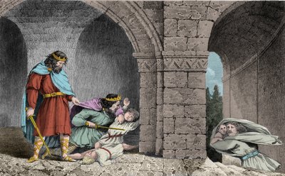 Childebert Ier (c498-558) au meurtre des héritiers de ses frères - Childebert Ier laisse Clotaire (Clothaire) massacrer les enfants de leur frère Clodomir, roi d