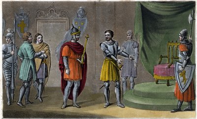 Chilpéric II (670 - 721) fut placé sur le trône par Rainfroi en 715. Dessiné et gravé par Ambroise Tardieu en 1825 - Ambroise Tardieu