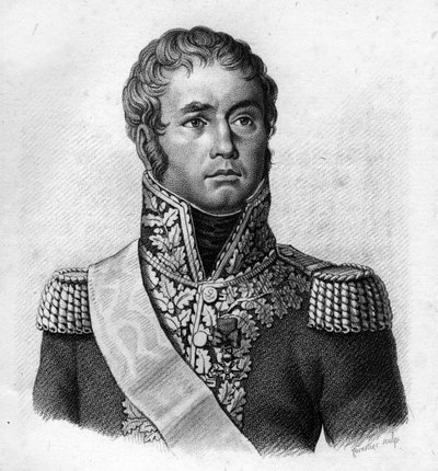 Général Lecourbe. Claude Joseph, Comte Lecourbe Général français (1758-1815). Dans « Portraits des généraux français en suite des victoires et conquêtes des Français ». Gravé par Ambroise Tardieu en 1818. Collection Stella. - Ambroise Tardieu