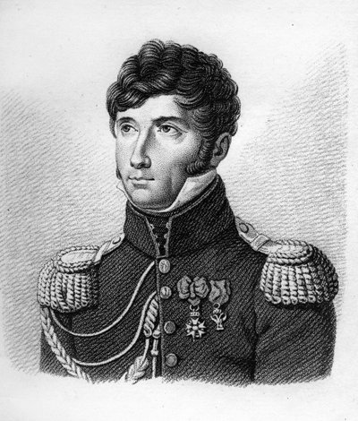 Louis Michel Letort (Le Tort) (1773-1815) en Général de Brigade - dans « Portraits des généraux français en suite les victoires et conquêtes des Français ». Gravé par Ambroise Tardieu en 1818. Collection Stella. - Ambroise Tardieu