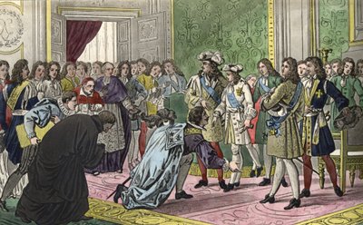 Louis XIV (1638-1715) présente son petit-fils Philippe V aux envoyés d