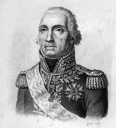 Maréchal de Moncey. Bon Adrien Jeannot de Moncey, Duc de Conegliano Maréchal de France (1754 à 1842). dans Portraits des généraux français suivant les victoires et conquêtes des français. Gravé par Ambroise Tardieu en 1818. Collection Stella - Ambroise Tardieu