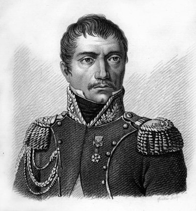 Portrait du général Philippe Auguste Eugène Merlin de Douai (1754-1838) - Portraits des généraux français en suite des victoires et conquêtes des Français. Gravé par Ambroise Tardieu en 1818. Collection Stella. - Ambroise Tardieu