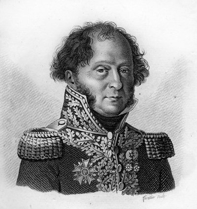 Portrait du Général Gabriel BARBOU DECOURRIERES (1770-1839) - dans "Portraits des généraux français suite aux victoires et conquêtes des Français". Gravé par Ambroise Tardieu en 1818. Collection Stella. - Ambroise Tardieu